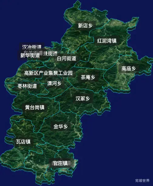 threejs南阳市宛城区geoJson地图3d地图自定义贴图加CSS2D标签